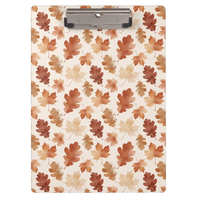 Carpeta De Pinza Patrón de hoja de otoño acogedor (Anverso)