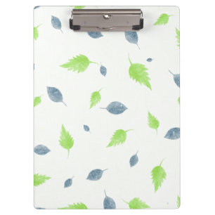 Carpeta De Pinza Patrón de hojas azules y verdes