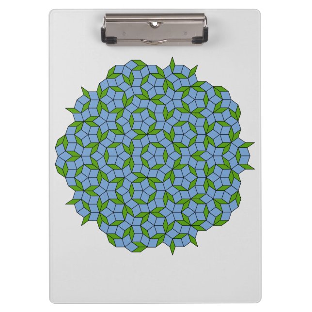 Carpeta De Pinza Patrón de hombus penrose verde y azul (Anverso)