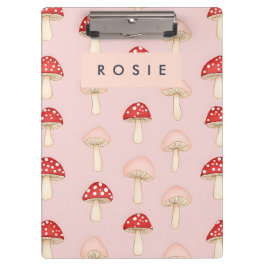 Carpeta De Pinza Patrón de hongos rojos y brillantes personalizado