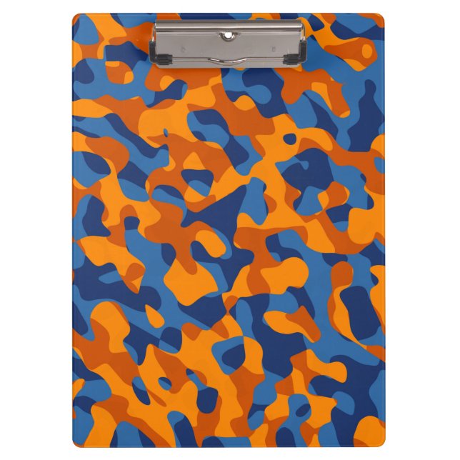 Carpeta De Pinza Patrón de impresión de camuflaje azul Naranja (Anverso)