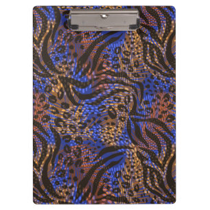 Carpeta De Pinza Patrón de impresión lujoso Leopard y Zebra