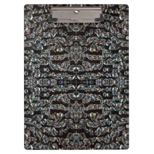 Carpeta De Pinza Patrón de joya de diamante elegante plata negro