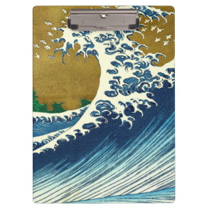 Carpeta De Pinza Patrón de la Gran Ola de Hokusai: Arte Ukiyo-e Jap