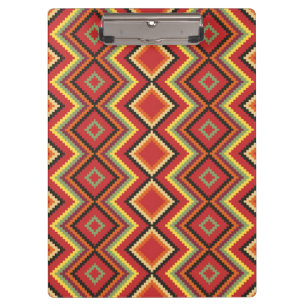 Carpeta De Pinza Patrón de la manta nativa amarilla negra roja