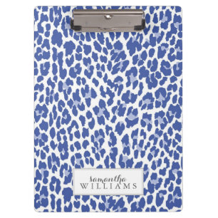 Carpeta De Pinza Patrón de leopardo azul
