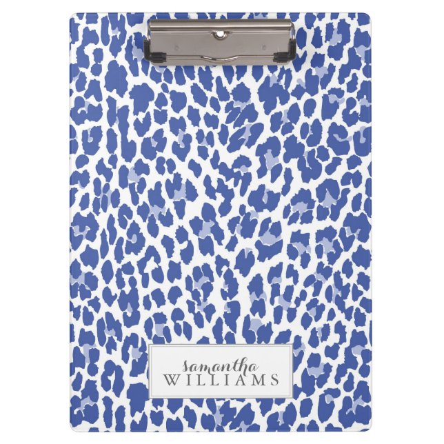 Carpeta De Pinza Patrón de leopardo azul (Anverso)