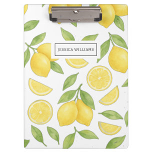 Carpeta De Pinza Patrón de limón de color de agua de Moda personali
