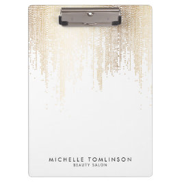 Carpeta De Pinza Patrón de lluvias de Confetti de lujo Faux Gold