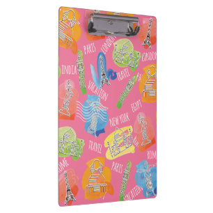 Carpeta De Pinza Patrón de lugares de viaje