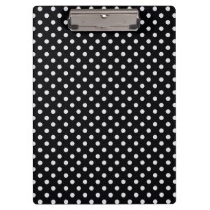 Carpeta De Pinza Patrón de lunares en blanco y negro
