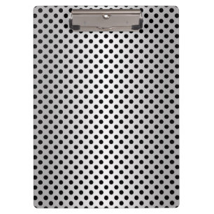 Carpeta De Pinza Patrón de lunares negro y blanco plateado