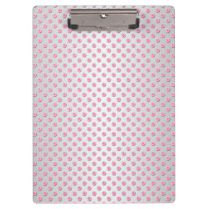 Carpeta De Pinza Patrón de lunares rosa y blanco plateado