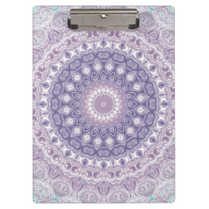 Carpeta De Pinza Patrón de Mandala de Lavanda y Lila