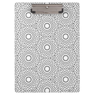 Carpeta De Pinza Patrón de Mandala Geométrico en Blanco y Negro Mod