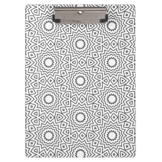 Carpeta De Pinza Patrón de Mandala Geométrico en Blanco y Negro Mod