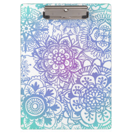 Carpeta De Pinza Patrón de Mandala púrpura azul Pastel