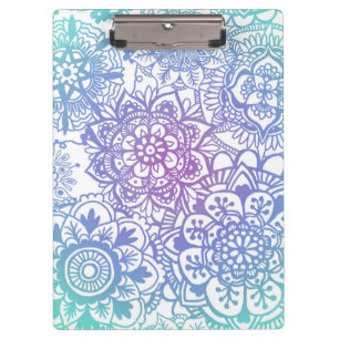 Carpeta De Pinza Patrón de Mandala púrpura azul Pastel