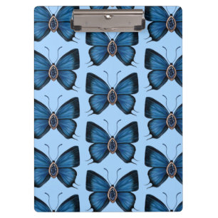 Carpeta De Pinza Patrón de mariposa de zafiro azul de nacimiento de