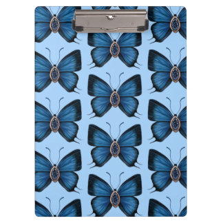 Carpeta De Pinza Patrón de mariposa de zafiro azul de nacimiento de