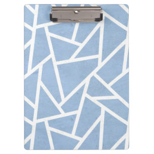 Carpeta De Pinza Patrón de mosaico azul pálido y blanco