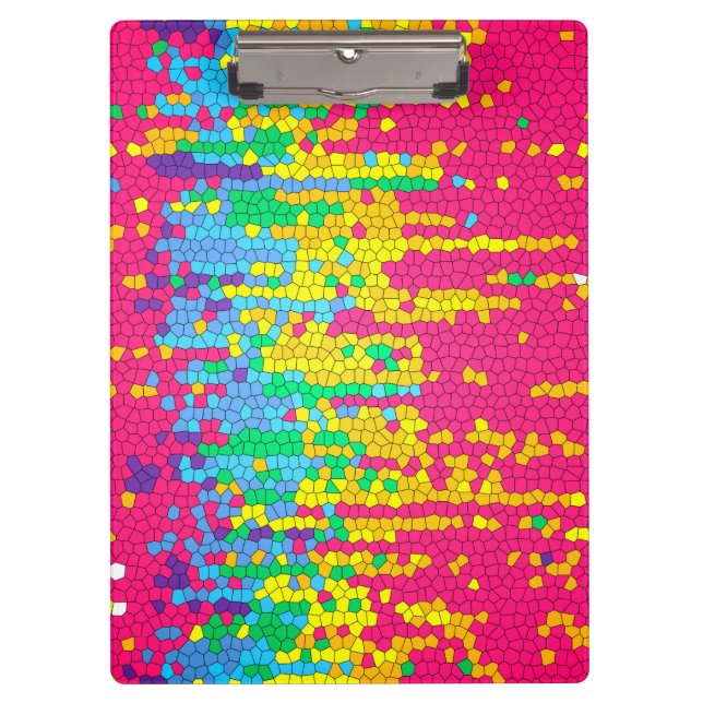 Carpeta De Pinza Patrón de mosaico colorido (Anverso)