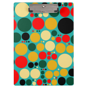Carpeta De Pinza Patrón de mosaico de punto de polka retro #3