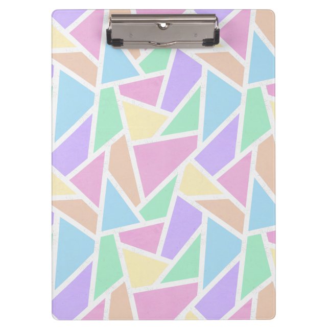 Carpeta De Pinza Patrón de mosaico del arcoiris pastel (Anverso)