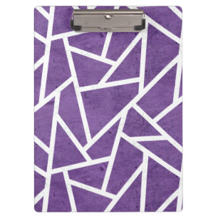 Carpeta De Pinza Patrón de mosaico morado y blanco