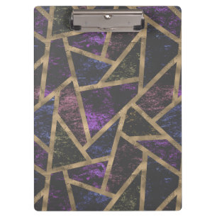 Carpeta De Pinza Patrón de mosaico morado y dorado