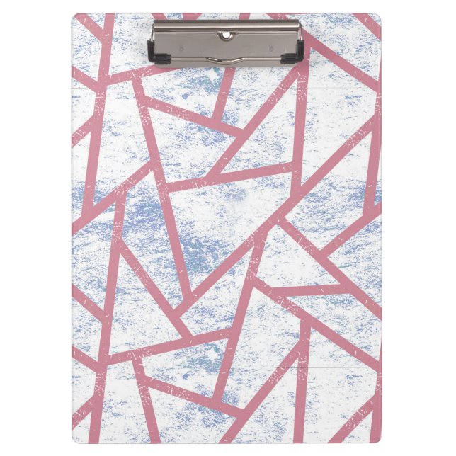 Carpeta De Pinza Patrón de mosaico rosa y azul (Anverso)