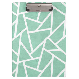 Carpeta De Pinza Patrón de mosaico verde y blanco de la pintura