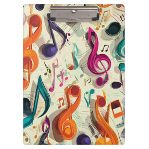 Carpeta De Pinza Patrón de música colorido