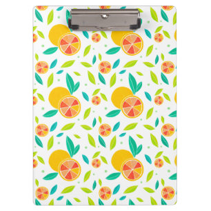 Carpeta De Pinza Patrón de Naranjas dulces de color agua