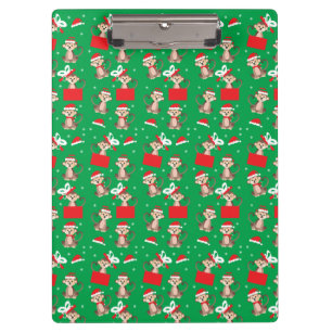 Carpeta De Pinza Patrón de Navidad de mono rojo verde