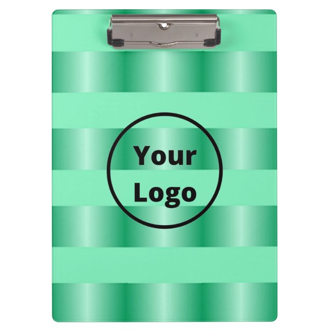 Carpeta De Pinza patrón de negocio de gradiente verde azulado (Anverso)