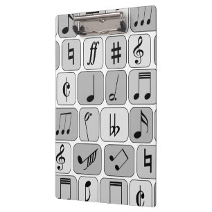Carpeta De Pinza Patrón de notas de música geométrica monocromática