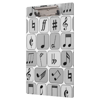 Carpeta De Pinza Patrón de notas de música geométrica monocromática