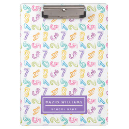 Carpeta De Pinza Patrón de Números Coloridos Lindos Nombre de Niños