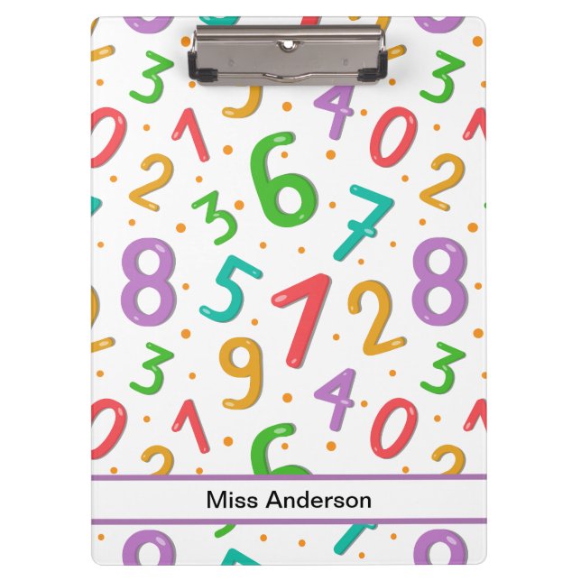 Carpeta De Pinza Patrón de números matemáticos Personalizable del p (Anverso)
