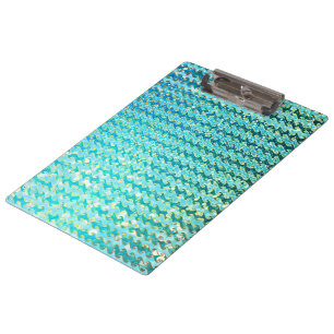 Carpeta De Pinza Patrón de Olas de sirena azul Verde azulada espumo