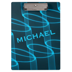 Carpeta De Pinza Patrón de onda azul luminoso de Guay personalizado