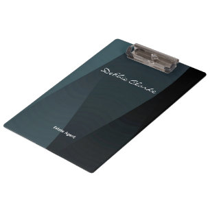 Carpeta De Pinza Patrón de ondas de gradiente gris azul