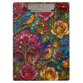 Carpeta De Pinza Patrón de Pájaros Florales de Galaxia
