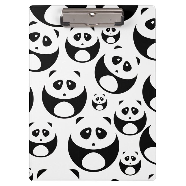 Carpeta De Pinza Patrón de Panda blanco y negro de Kawaii (Anverso)