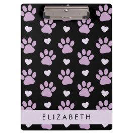 Carpeta De Pinza Patrón De Patas, Patas Lilac, Corazones, Tu Nombre