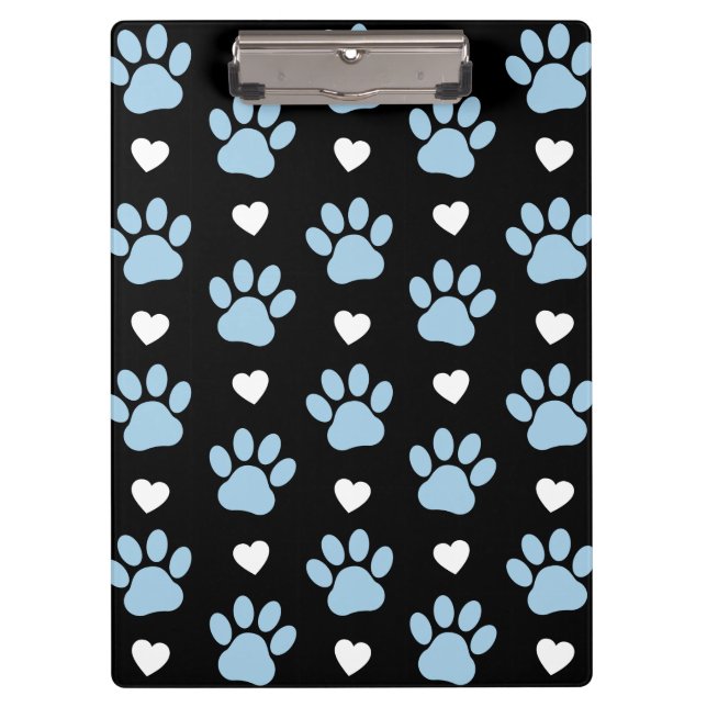 Carpeta De Pinza Patrón De Patas, Perros, Patas Azules, Corazones B (Anverso)