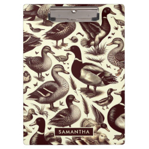 Carpeta De Pinza Patrón de pato y ganso vintage