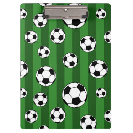 Carpeta De Pinza Patrón de pelota de fútbol en franjas verdes