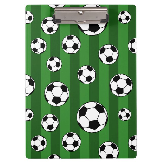 Carpeta De Pinza Patrón de pelota de fútbol en franjas verdes (Anverso)